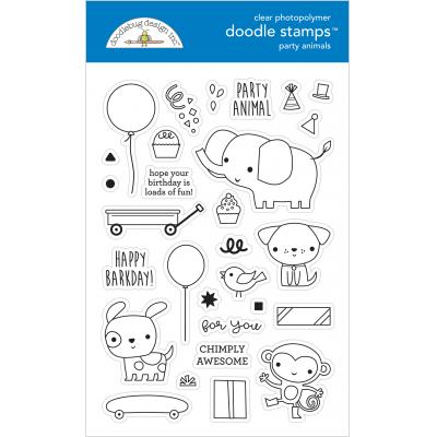 Doodlebug Party Time Clear Stamps - Party Animals